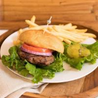 Basic Burger Meal · 6 Oz. Charbroiled Seasoned Angus Ground Chuck Burger. Served w/ Lettuce, Tomato, Onions, & H...