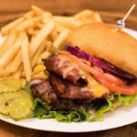 Turkey Bacon Burger Meal · 6 Oz. Charbroiled Seasoned Angus Ground Chuck Burger. Topped with Thick Cut Turkey Bacon, Yo...