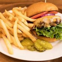 Cheese Burger Combo · 6 Oz. Charbroiled Seasoned Angus Ground Chuck Burger. Topped with Your Choice of Cheese, Let...