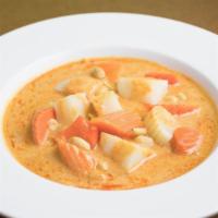 Panang Curry · Your choice of chicken, pork, tofu, beef or shrimp in Thai panang curry with coconut milk, g...