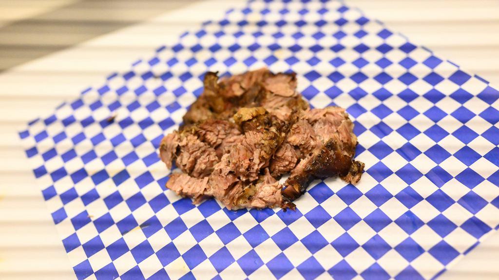 Brisket (Fatty 1/2 Pound) · Slow hickory smoked brisket from the point of brisket chopped does contain fatty part of brisket