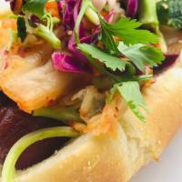 The Saigon Fusion · Mayo, sirracha, pickled veggies, kimchi, mint and cilantro.