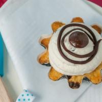 Cookie Dough · Vanilla chocolate chip cake with chocolate chip cookie dough buttercream topped with chocola...
