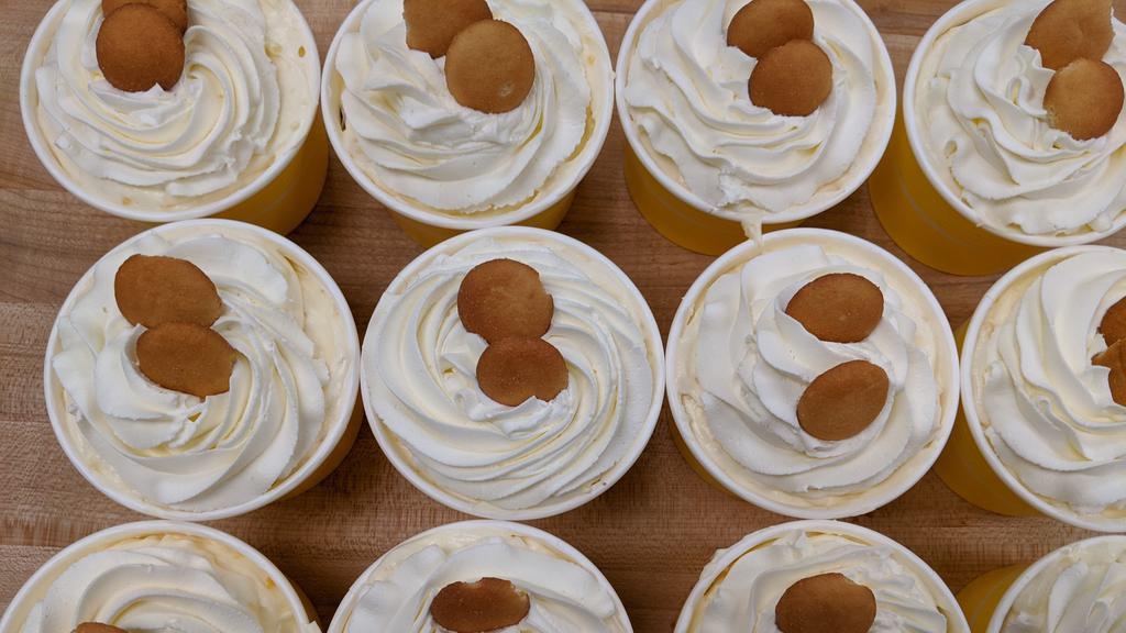 Banana Pudding · Rich Banana Pudding Layered with Fresh Bananas and Vanilla Wafers, Topped with Fresh Whipped Cream.  A vintage dessert made new again!