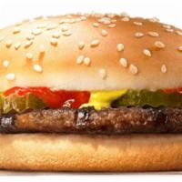 Burger · Try our Hamburger, a signature flame-grilled. beef patty topped with a simple layer of crink...