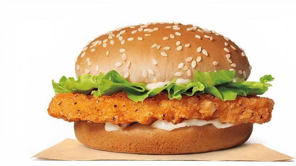 Crispy Chicken Jr · Our Classic Chicken Jr. Sandwich is loaded with chopped lettuce, creamy mayonnaise, and served to you freshly prepared on a perfectly toasted sesame seed bun.