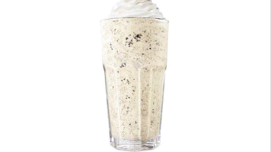 Vanilla Oreo Shake · For a limited time, indulge in our creamy hand spun OREO® Shake. Velvety Vanilla Soft Serve, OREO® cookie pieces and vanilla sauce are blended to perfection and finished with a sweet whipped topping just for you.