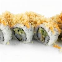 Rocky Shrimp Roll · Tempura shrimp, cucumber, spicy sauce, tempura crumbs. (8 pc)