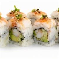 Double Shrimp Roll · Tempura shrimp, avocado, cucumber, sushi shrimp (ebi), sweet chili sauce green onion, sesame...