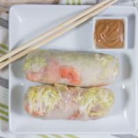 2 Summer Rolls · Shrimp, lettuce, cilantro and rice noodles wrapped in rice paper and served with peanut sauce.
