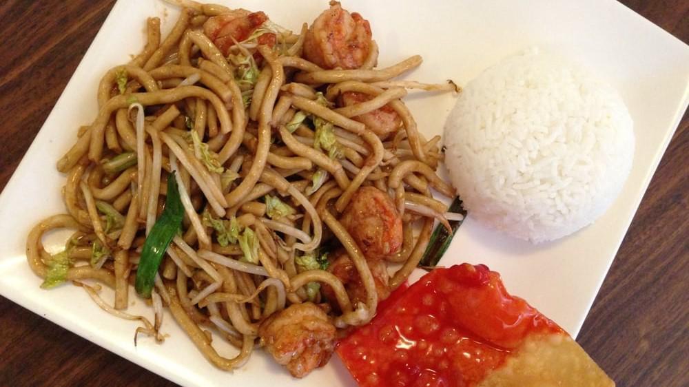 Shrimp Lo Mein · Pan-fried soft noodles with green onion, bean sprouts and Napa cabbage.