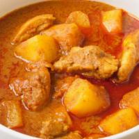 Massaman Curry (Kaeng Massaman) (Deliery) · Coconut milk, potatoes, carrots, white onions, peanuts, and your choice of meat.