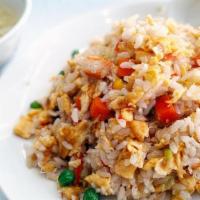 Fried Rice (Delivery) · Your choice of meat stir-fried with Thai jasmine rice, egg, onions, green onions, and tomato...