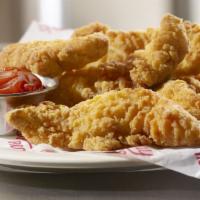 Chicken Tenders · Six lightly breaded, crispy chicken tenders with a choice of dressing.