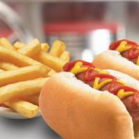 Kids Hot Dogs · Two all-beef mini hot dogs served with ketchup and mustard.