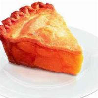 Peach Pie · GOURMET PIE MADE WITH PREMIUM IQF PEACHES. REAL HOMEMADE TASTE AND APPEARANCE. BAKED IN NATU...
