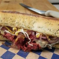 Ny Giant Pastrami Sub · Our Giant full your empty stomach with the biggest tastiest Pastrami Sub around.  Over half ...