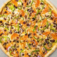 V Is For Veggie Pizza (12 In.) · Mushrooms, onions, green peppers, black olives, tomatoes.