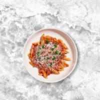 Pride Of Puttanesca Pasta (Penne) · Penne tossed with tomato and basil sauce topped with Kalamata olives, capers, Parmesan and f...