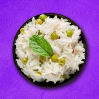 Green Pea Pilaf (Vegan) · Long grain aromatic basmati rice, boiled and seasoned with peas.