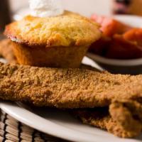 Two Piece Of Golden Fried Catfish Fillets · 