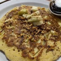 Solstice Corn Cake · With fresh apples & toasted walnuts.