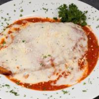 Chicken Parmigiana · san marzano tomato sauce, mozzarella