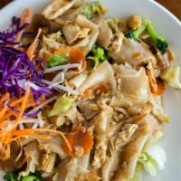 Pad See Ew · Popular. Wide noodle, egg, broccoli, carrot, cabbage, and sweet soy sauce.