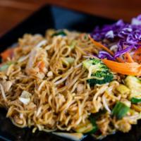 Chow Mein · Yellow egg noodle, carrot, cabbage, broccoli, baby corn, bean sprout, water chestnut, zucchi...