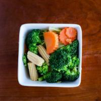 Steamed Veggies · Broccoli, cabbage, carrot, baby corn, zucchini, snow pea