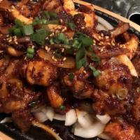 Osam Bulgogo · Squid and portk belly stri-fried with house spicy sauce