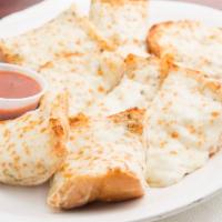 Cheese Bread · Flat bread with garlic butter and cheese.