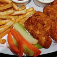 Chicken Tenders Basket · Chicken breast tenders breaded and deep fried to a golden finish served with fries and ranch...