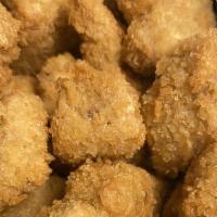Vegan Daddy Meats Golden Nuggets · 1 pound of battered and fried seitan. Just re-heat in the oven at 375 degrees for 13-15 mins.