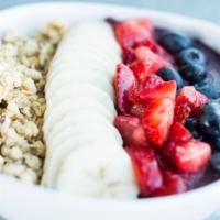 Rio · blend: organic acai, strawberries, blueberries, banana and unsweetened almond milk
toppings:...