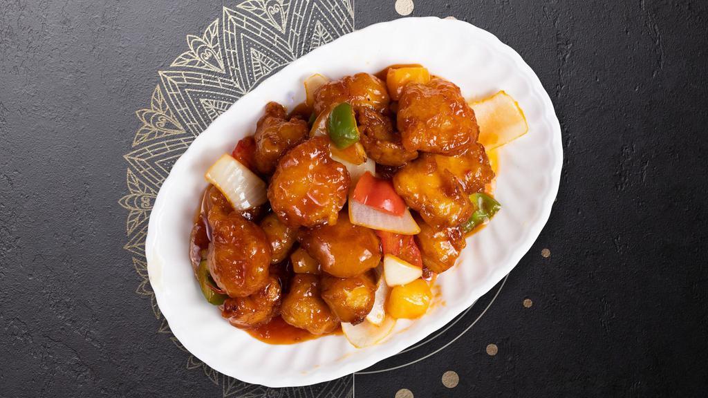 Taste Of Sweet & Sour · Your choice of protein sauteed with onions, pineapple, celery, carrot, cucumber, tomatoes, and bell pepper in sweet garlic sesame sauce.