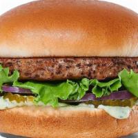 Best Coast Turkey Burger · Diestel Turkey, garlic aioli, red onions, pickles, lettuce