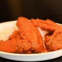Chicken Wings · Gluten-free. Naked with Habanero-Lime, Buffalo, Blue Cheese and Celery