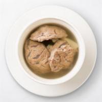 Steamed Soup With Bone-In Beef Short Ribs · A light and delicious steamed beef broth with slices of bone-in short ribs.