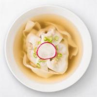 Chicken Wonton Soup (8 Each) · Handmade wontons filled with premium chicken, finely-diced celery, and savory house seasonin...