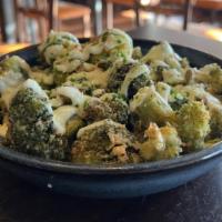 Crispy Broccoli · Gluten Free, Vegetarian | Pepperoncini Aioli, Parmesan Cheese, Herbs
