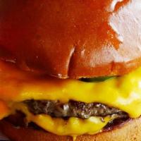 Double Cheese Burger Love · Two Beef Patties, American Cheese, Ketchup, Mustard & Pickles