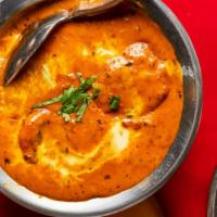Chicken Tikka Masala · Gluten-free. Boneless chicken barbecued in tandoor oven then cooked with onions, tomatoes, n...