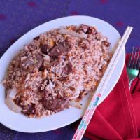 Certified Angus Beef Fried Rice · Stir-fry steamed rice along with Tender slices of fresh cuts of  Certified Angus Beef cooked...