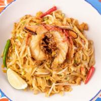 Lobster Pad Thai · Everyone’s favorite Thai noodle dish, with lobster tail and claw meat. Basically a whole lob...