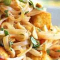 Sp01. Pad Thai · Choice of protein or vegetable with Pad Thai noodles, stir- fried with egg, green onion, bea...