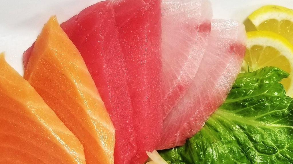  Sashimi Specials  · 6 pcs of salmon, tuna and yellowtail sashimi.