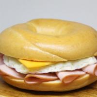 Plain Bagel With Ham, Egg, & Cheese · 