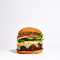 Let'S Chili Out · Seasoned half-pound angus patty perfectly cooked to medium, topped with topped with melted c...