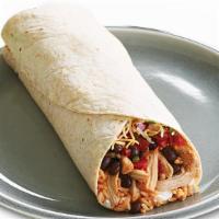 Mondito Baja Burrito · Tortilla, rice, beans, your choice of meat, cheese and pico de gallo. (Smaller burrito)